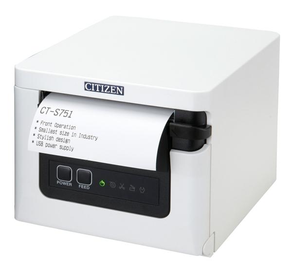 Термопринтер этикеток Citizen CT-S751; Bluetooth, USB, White Case