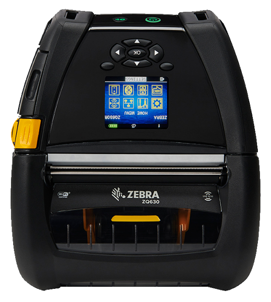  Термопринтер этикеток Zebra DT Printer ZQ630; English fonts,BT 4.x, Linered platen, 0.75&quot; core, Group E, Shoulder strap, Belt clip, Media Width Sen
