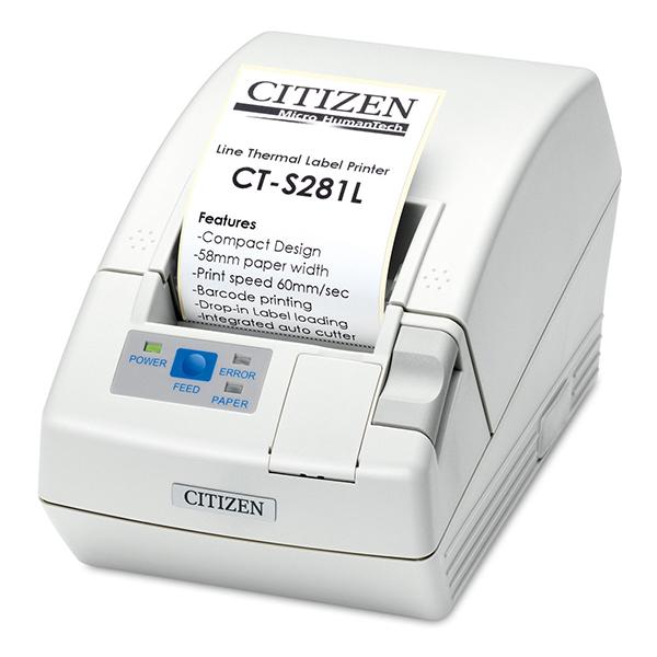 Термопринтер этикеток Citizen CT-S281L; USB, White