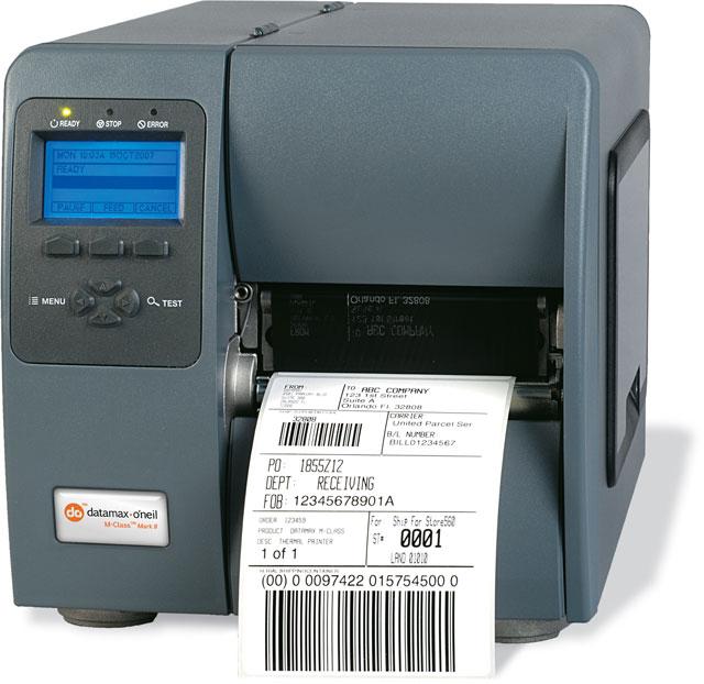 Термопринтер этикеток Datamax M-4308-4in-300 DPI,8 IPS,Printer with Graphic Display,Datamax Kit,Direct Thermal,220v Black Power Cords, British And European,Fixed Media Hanger