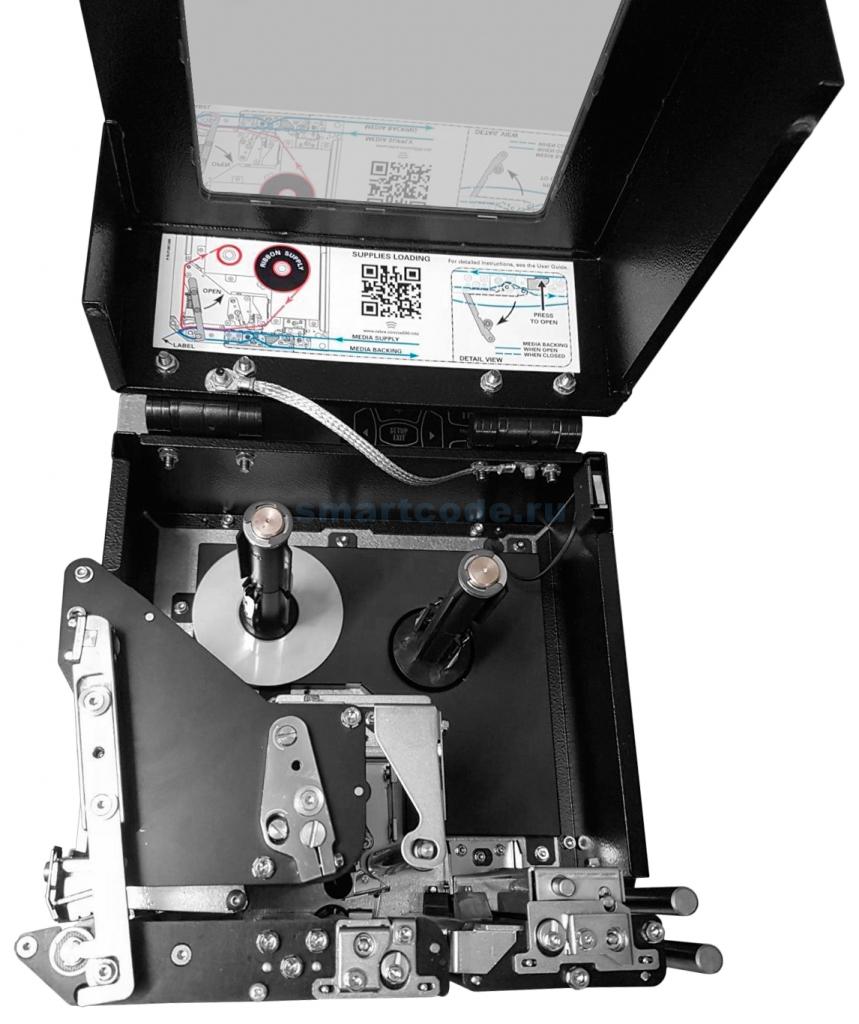 Термотрансферный принтер Zebra ZE500 4", RH; 300dpi, Euro / UK Cord, RS232, Parallel, USB, Int 10/100, RFID Configured for EMEA-3