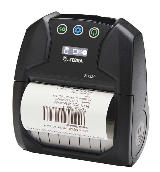 Термопринтер этикеток Zebra ZQ220, 3 inch DT Printer, Bluetooth, linerless&receipt printing, English/Latin/Cyrillic