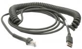 Кабель, USB-A, улучшенный, спиральный, терминал отключения питания (5 м) для сканера штрих-кода Datalogic  Gryphon I GD4100